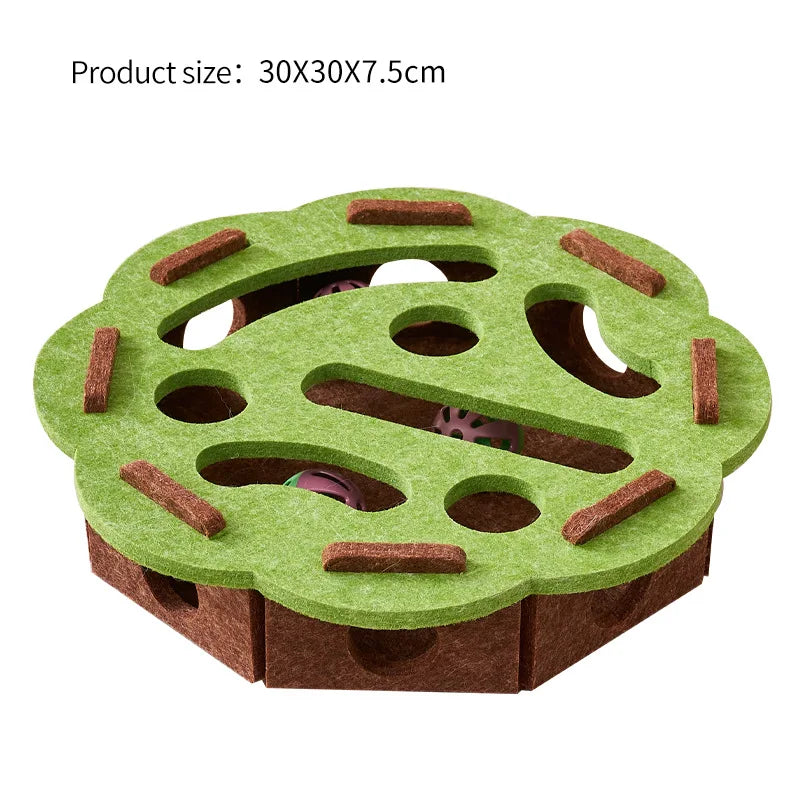 🧩 Caja Rompecabezas de Fieltro para Gatos
