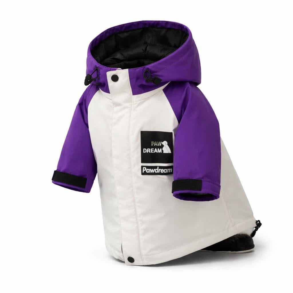 Chamarra Impermeable para Perro - Blanco morado