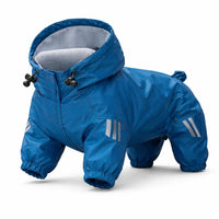Impermeable con Capucha para Perro - Azul