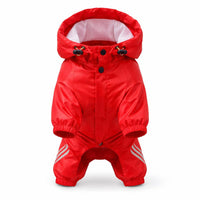 Impermeable con Capucha para Perro - Rojo