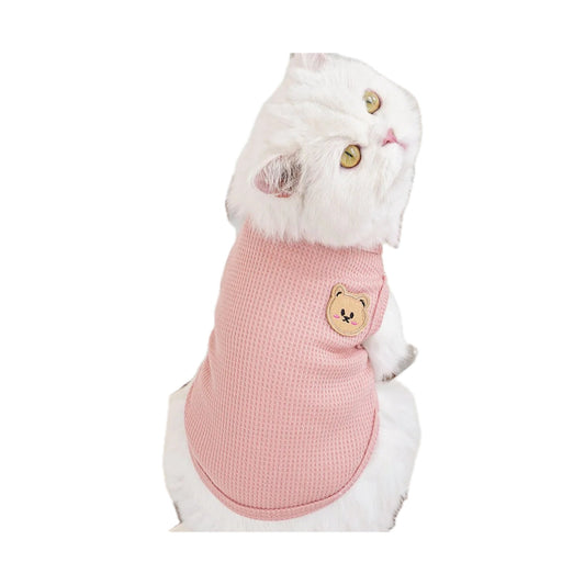 Chaleco Waffle de Osito para Gatos y Perros Pequeños