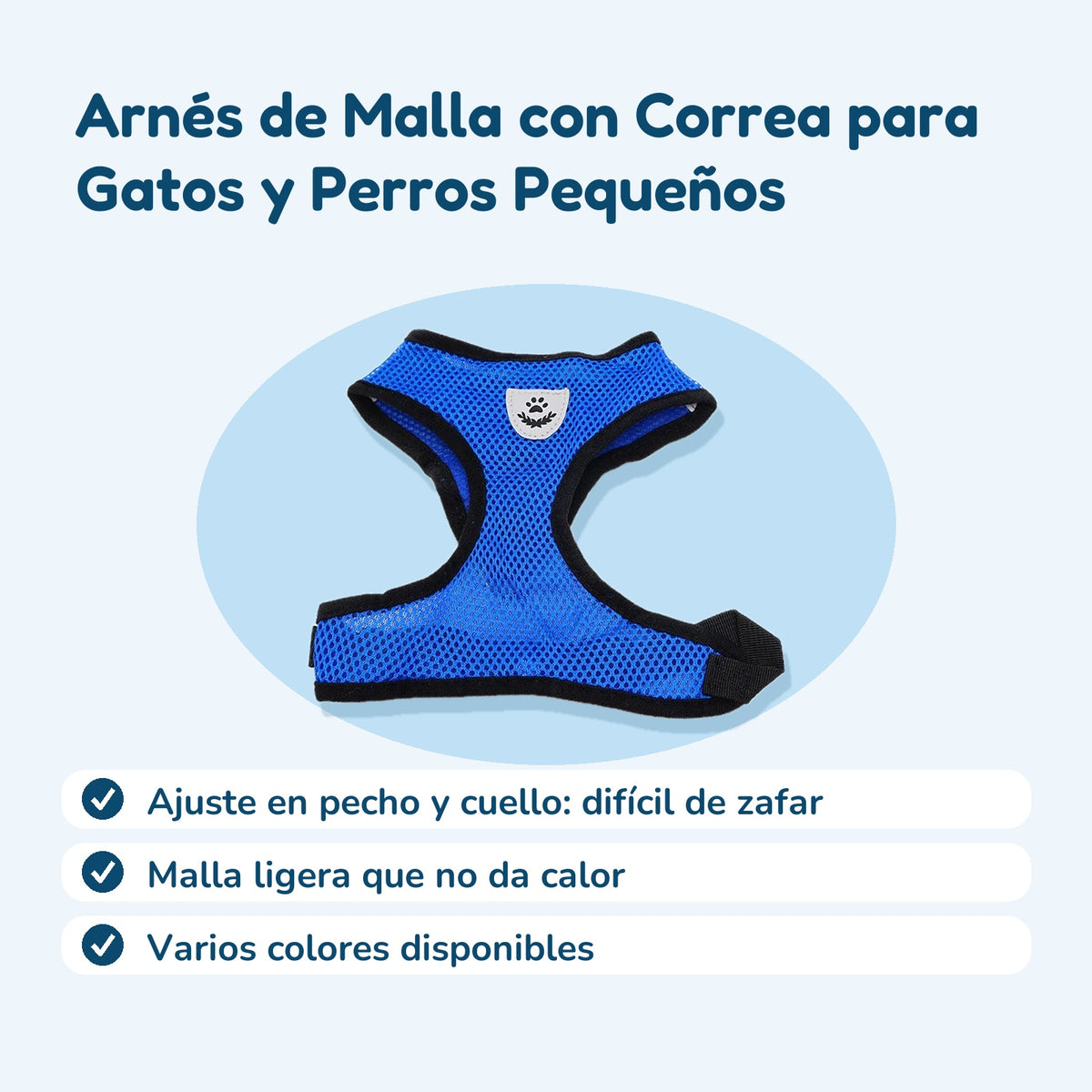 Beneficios: Arnés de Malla con Correa para Gatos y Perros Pequeños