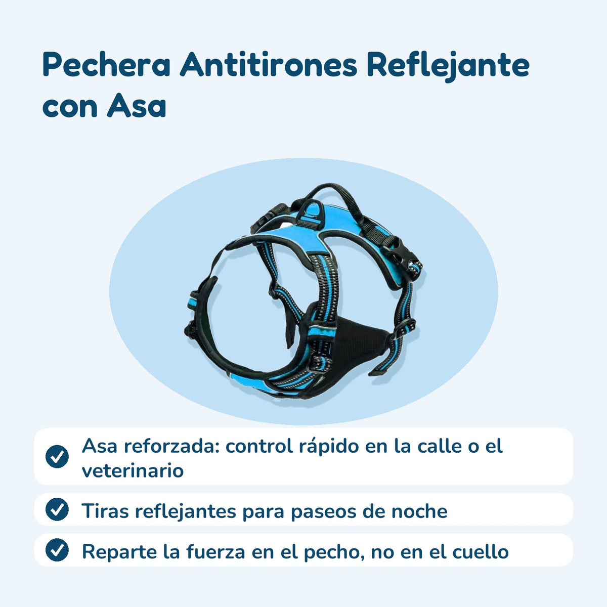 Beneficios: Pechera Antitirones Reflejante con Asa