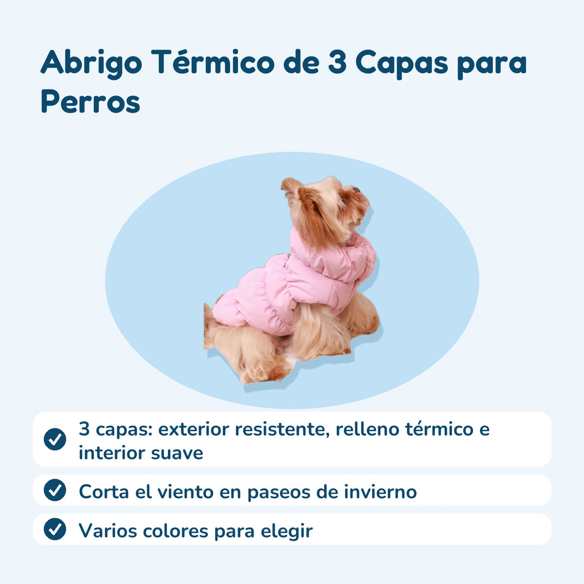Beneficios: Abrigo Térmico de 3 Capas para Perros