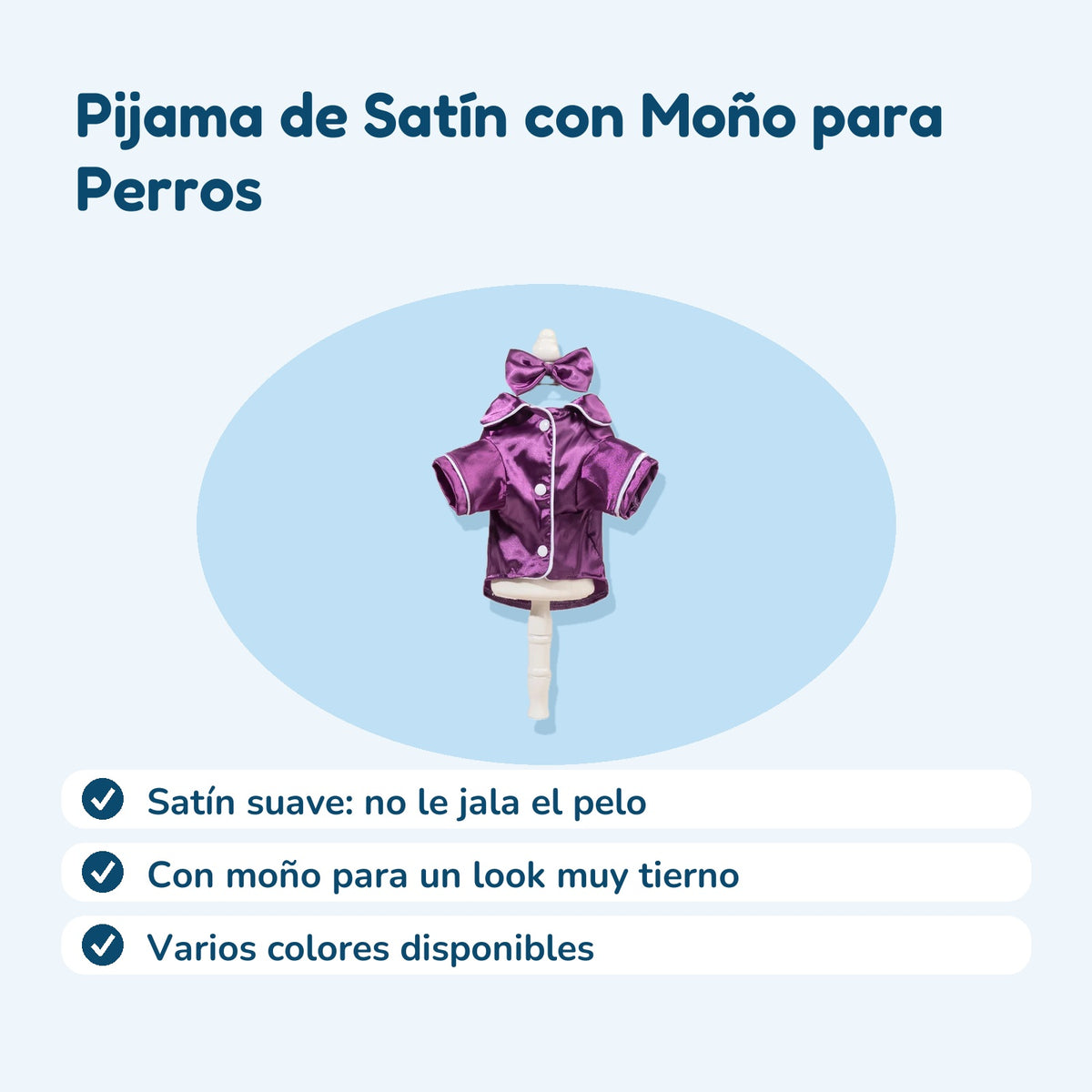 Beneficios: Pijama de Satín con Moño para Perros