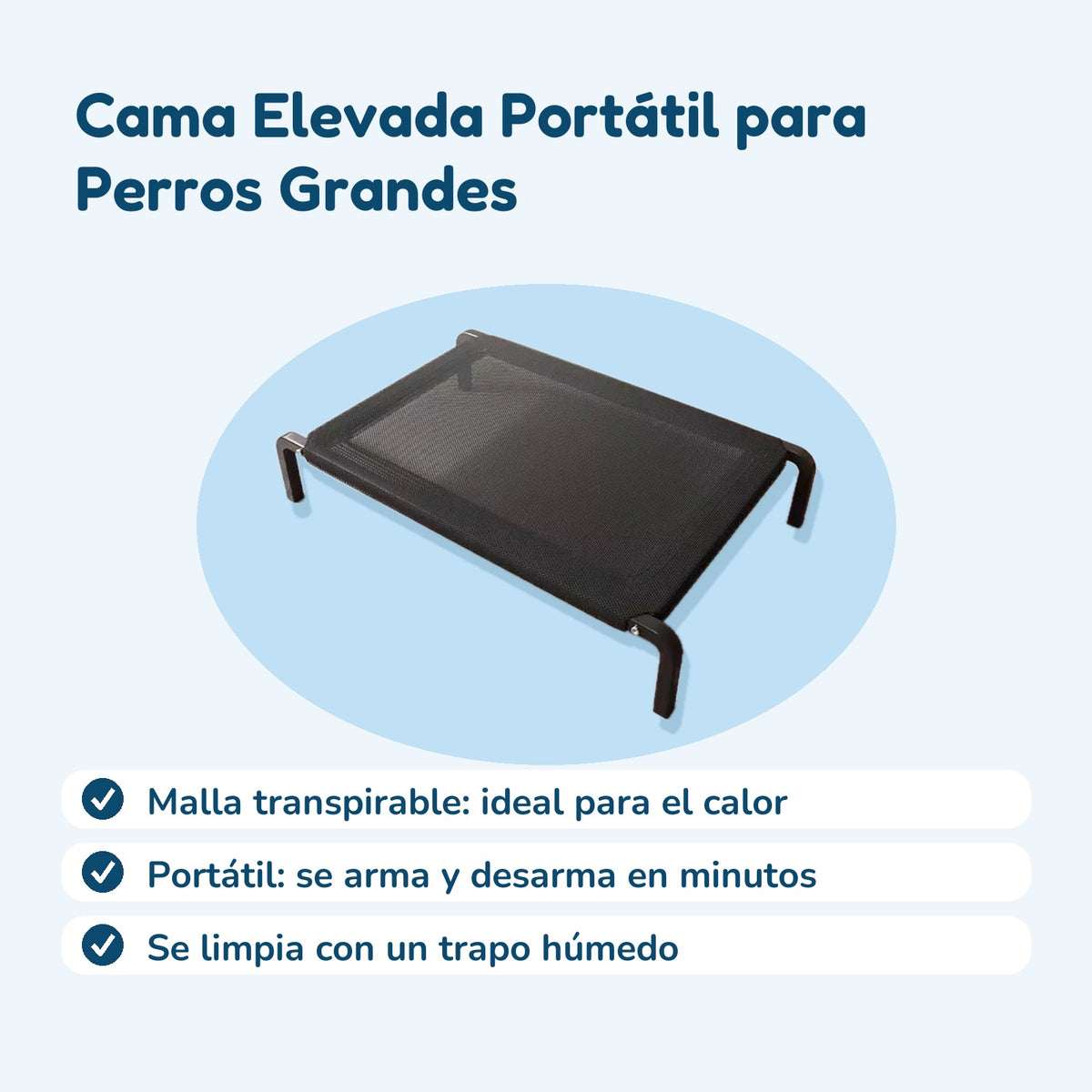 Beneficios: Cama Elevada Portátil para Perros Grandes