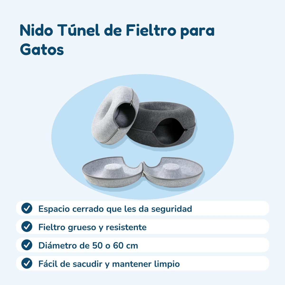 Beneficios: Nido Túnel de Fieltro para Gatos